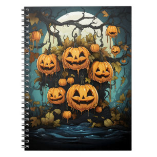 Carnet Halloween En Plein Air Suspendu Citrouilles Sur L'