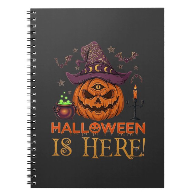 Carnet Halloween Est Là Chapeau De Sorcière Citrouille Ch (Devant)