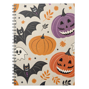 Carnet Halloween et motif d'automne