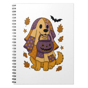 Carnet Halloween fantôme de chien d'or