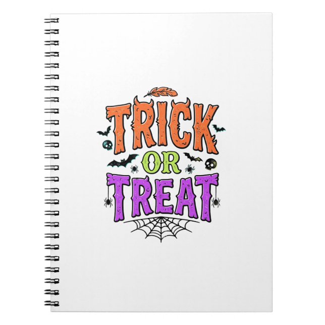 Carnet Halloween Farce Traitement Drôle Toile D'araignée  (Devant)
