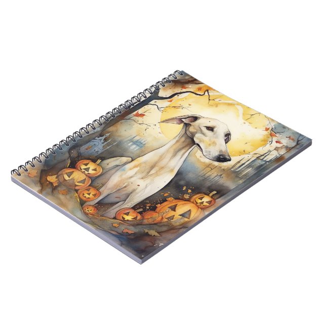 Carnet Halloween Greyhound Avec La Peur Citrouille (Côté gauche)