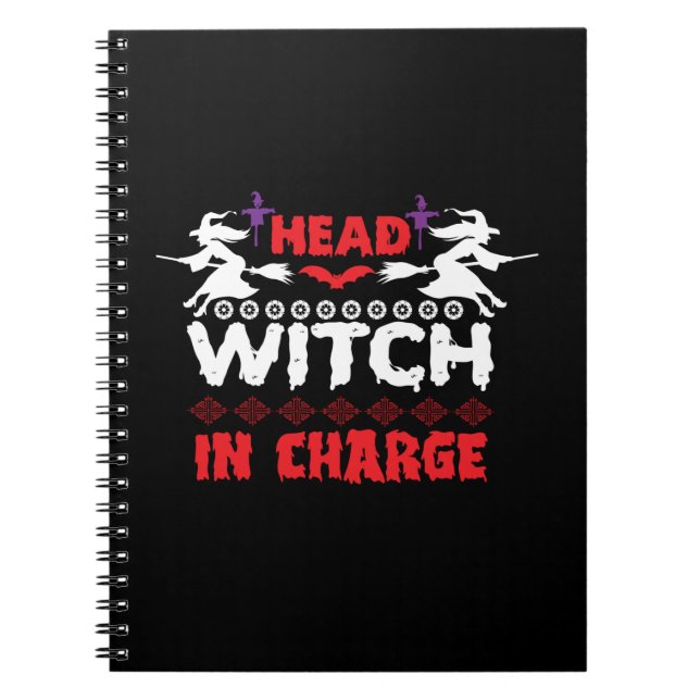 Carnet Halloween Head Witch In Charge Birthday (Devant)