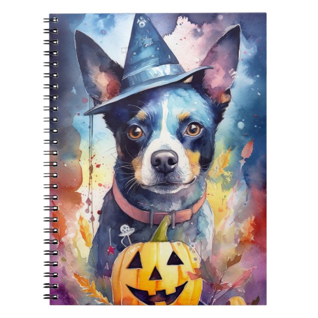 Carnet Halloween Hélicoptère Bleu Avec La Peur Citrouille (Devant)