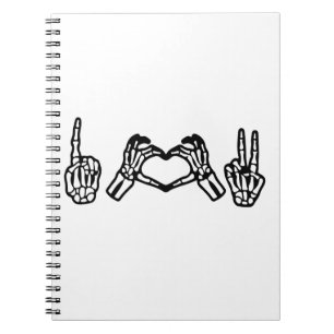 Carnet Halloween Langue des signes main I Coeur Paix