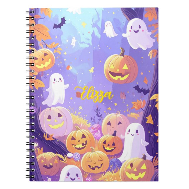 Carnet Halloween mignonne personnalisable (Devant)