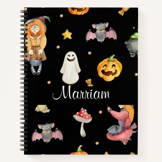 Carnet Halloween personnalisé mignon (Devant)