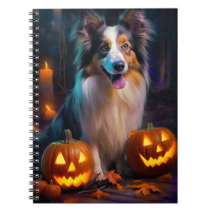 Carnet Halloween Shetland Sheepdog Avec la peur Citrouill