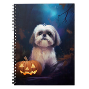 Carnet Halloween Shih Tzu Avec La Peur Citrouille