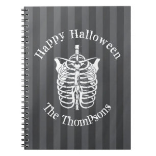 Carnet Halloween Skeleton noir blanc X Ray