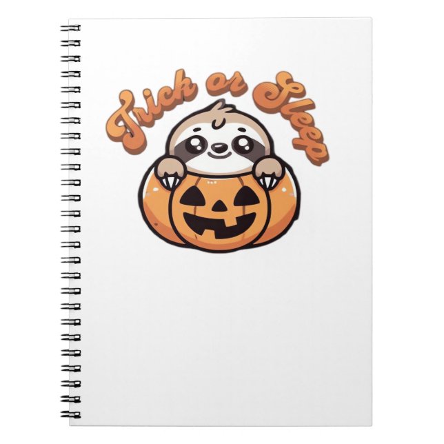 Carnet Halloween Sloth Trick ou Sleep Jote Slote Citrouil (Devant)