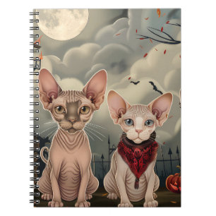 Carnet Halloween sphynx chats Éffrayant