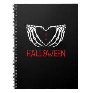 Carnet Halloween Squelette Mains Formant Coeur Gothique