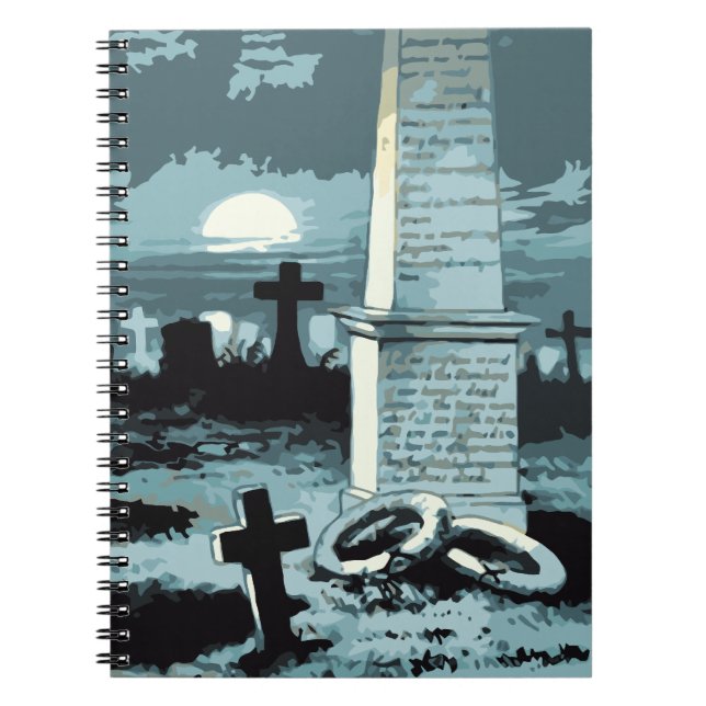 Carnet Halloween vintage, Cimetière Déplaisant aux Graves (Devant)