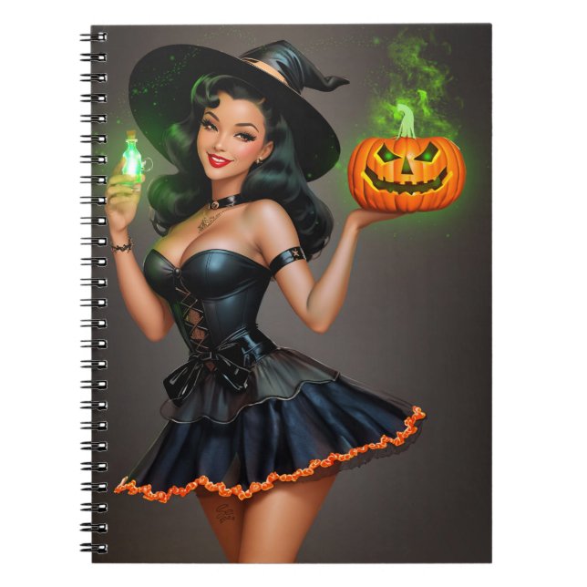 Carnet Halloween vintage Pinup (Devant)