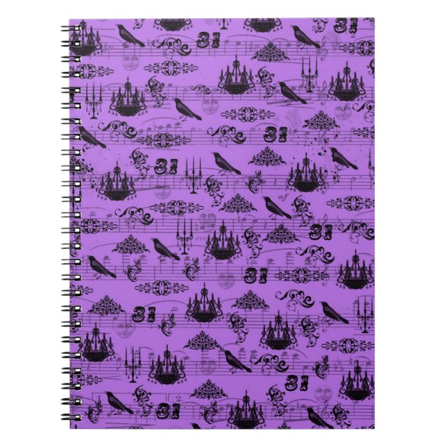 Carnet Halloween violet vintage (Devant)