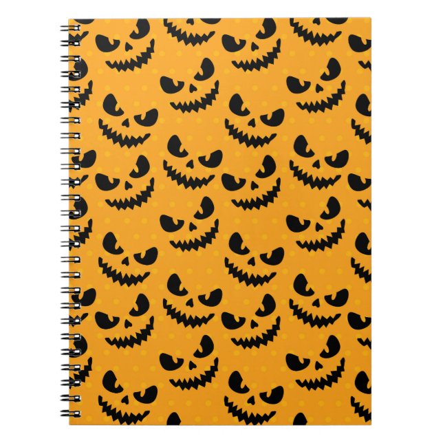 Carnet Halloween : visages effrayants, style vintage. (Devant)