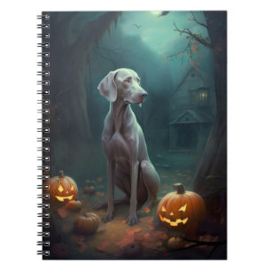 Carnet Halloween Weimaraner avec la peur Citrouille