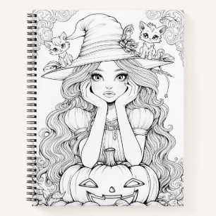 Carnet Halloween Whimsy : Chats Citrouilles sur Casquette