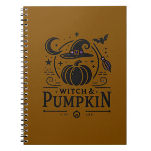 Carnet Halloween Witch Casquette et Citrouille Design Mag