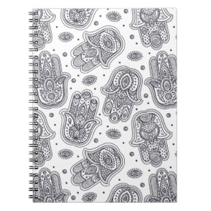 Carnet Hamsa tiré par la main inspiré