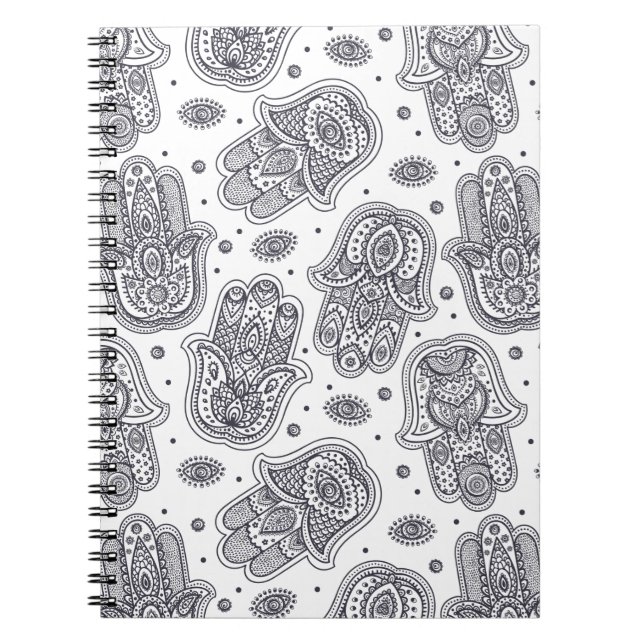 Carnet Hamsa tiré par la main inspiré (Devant)