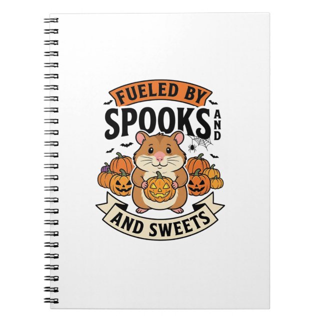 Carnet Hamster d'Halloween alimenté par les fantômes Drôl (Devant)