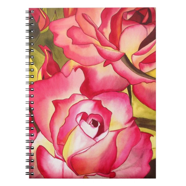 Carnet Hannah Gordon rose rose aquarelle art (Devant)