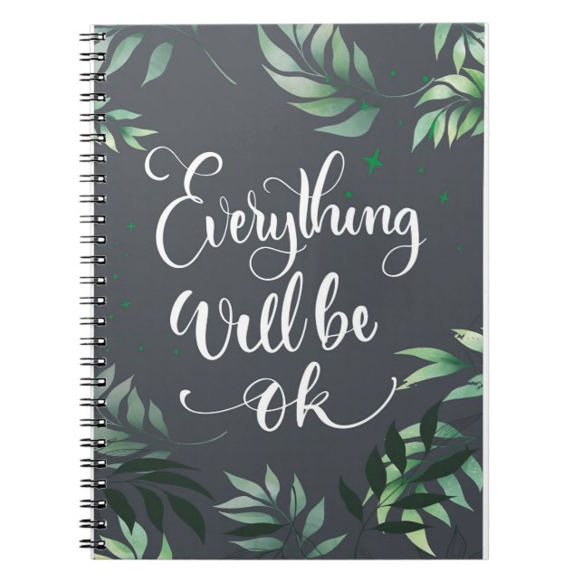 Carnet Happiness Quote Everything Will Be Ok (Devant)