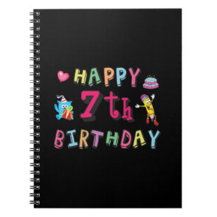 Carnet Happy 7th Birthday. 7 year old.