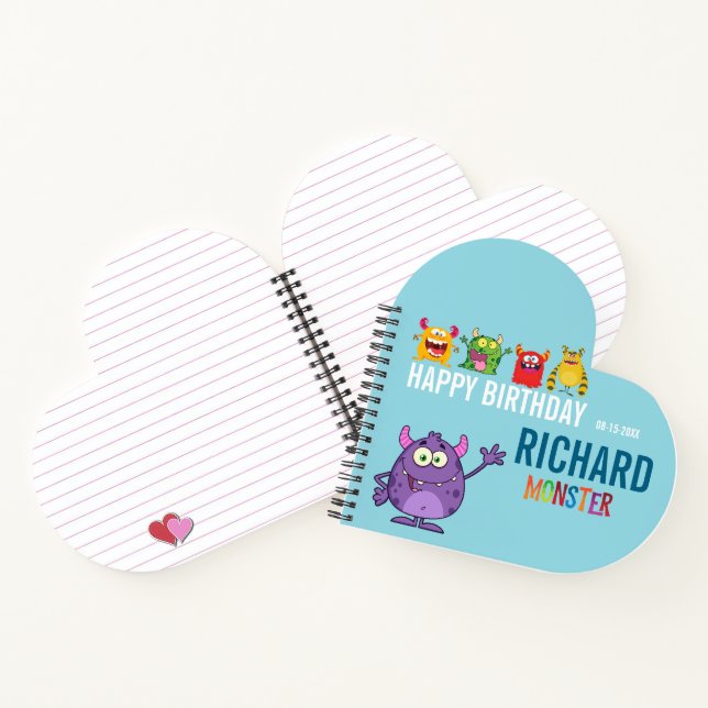 Carnet Happy Birthday FUN Monsters kids (Intérieur)