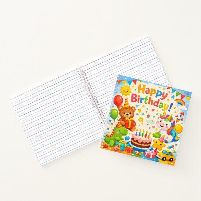 Carnet Happy Birthday Kids Party Notebook (Intérieur)