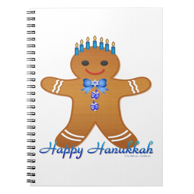 Carnet Happy Hanoukka Gingerbread Man Menorah (Devant)