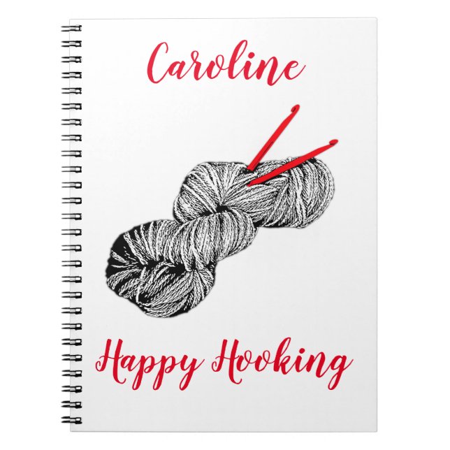 Carnet Happy Hooking, crochet personnalisé (Devant)