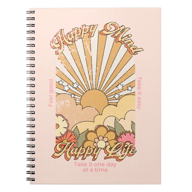 Carnet Happy Mind Happy Life Hippy Vibes Super (Devant)