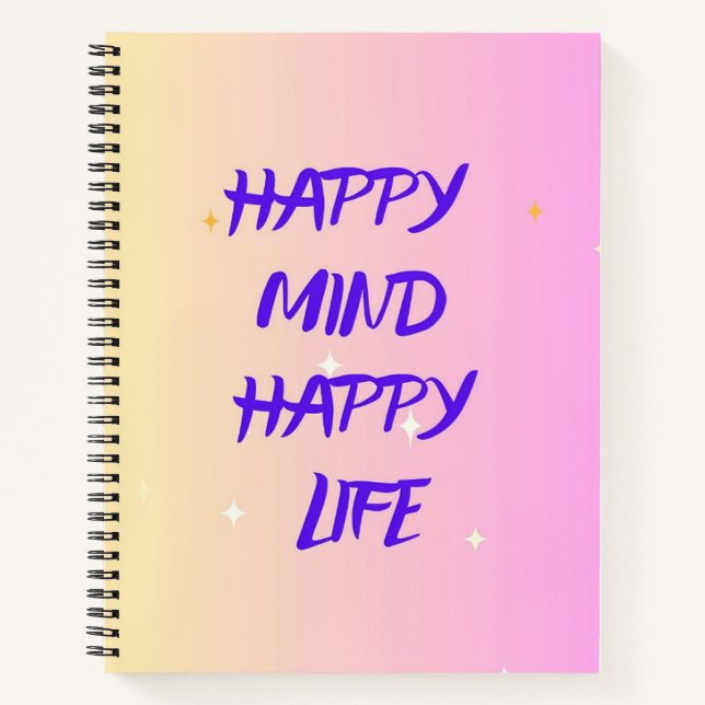 Carnet Happy Mind Spiral Notebook – Motivational (Devant)