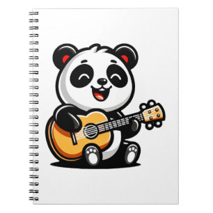 Carnet Happy Panda Guitarist - Cute Acoustic Music Design