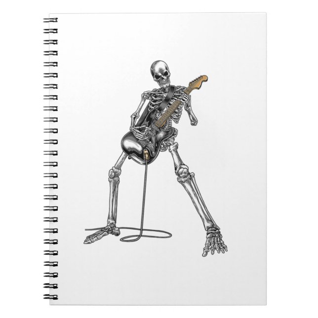 Carnet Happy Skeleton Guitar Guy Éffrayant Halloween (Devant)