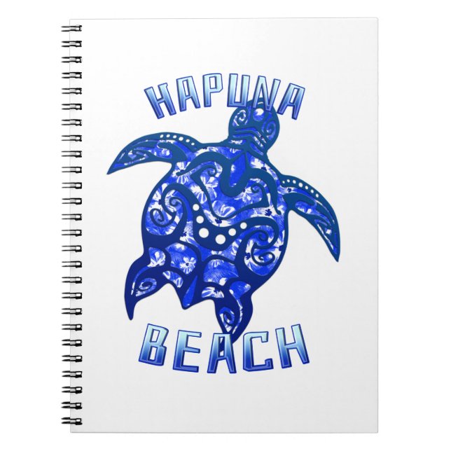 Carnet Hapuna Beach Hawaii Vacances Tortue Tribale (Devant)