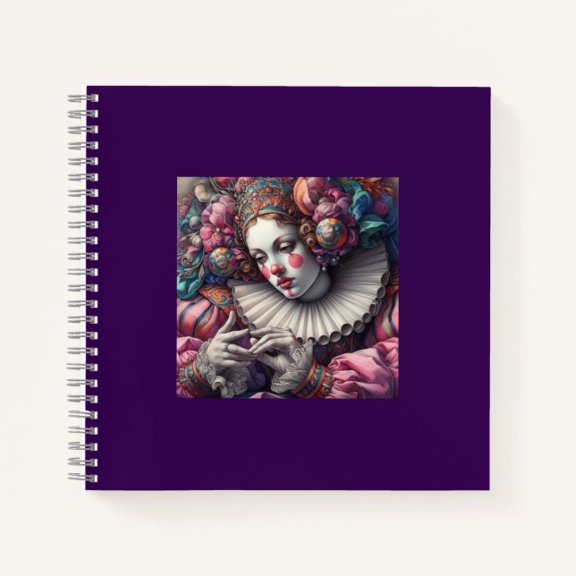 Carnet "Harlequin baroque Elégance - Artistic Spiral Note (Devant)