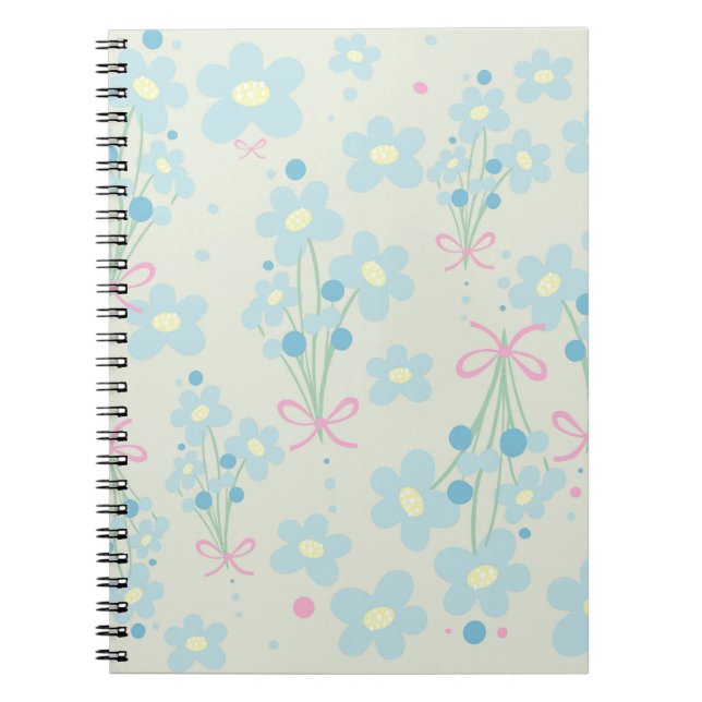 Carnet Harmonie bleu et rose doux (Devant)