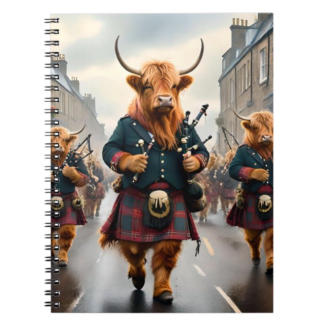 Carnet Harmonie des Highlands : groupe de vaches highland (Devant)