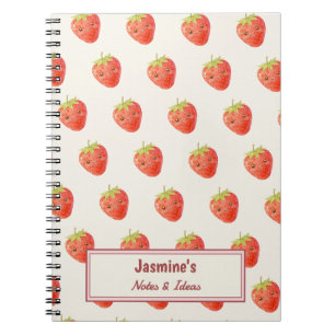 Carnet Harmonie Douce Personnalisée Motif Fraise