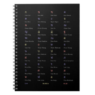 Carnet harmonieux de classe d'alphabet thaïlandais