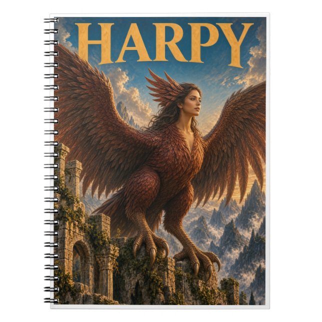 Carnet Harpie, Monstre de Fantasy Gothique (Devant)