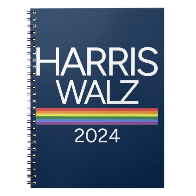 Carnet Harris Walz 2024 Rainbow LGBTQ Pride drapeau (Devant)