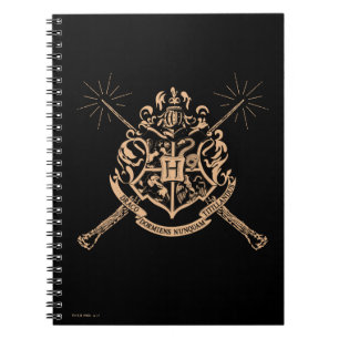Carnet Harry Potter Blason de Poudlard aux baguettes cr
