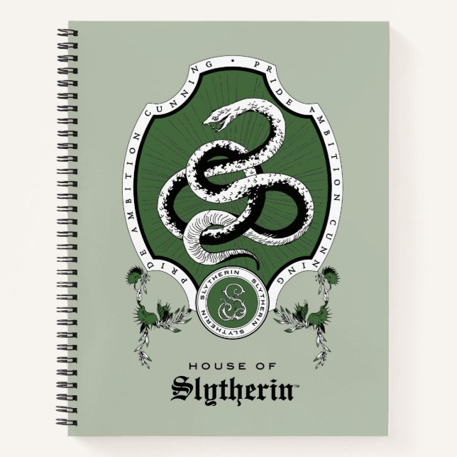 Carnet HARRY POTTER™ | Délicat croquis SLYTHERIN™ Crest (Devant)