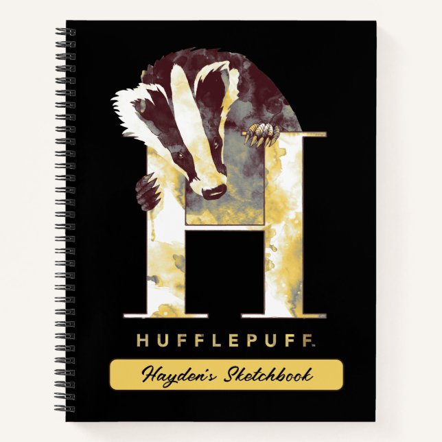 Carnet Harry Potter | Dessin du blaireau HUFFLEPUFF™ (Devant)