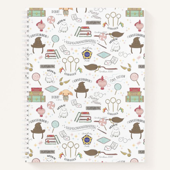 Carnet HARRY POTTER™ Motif Magique Minuscule (Devant)